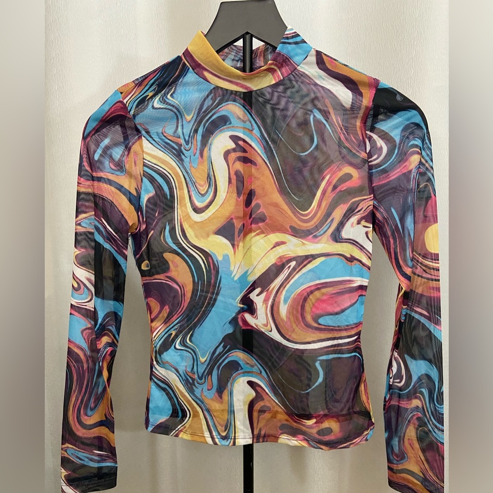 Multicolor Swirl Women's sheer Top